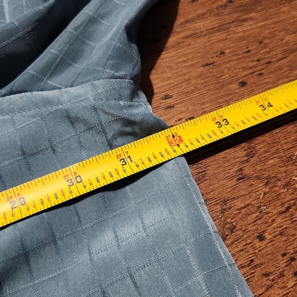 Harbor Bay Adult Short Sleeve Men's Shirt 3XL Polyester Blue Embossed Check - Picture 8 of 9